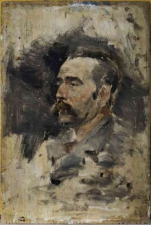 Juan Antonio Benlliure, Retrato de Juan Antonio Benlliure Tomas, ca.1880, óleo / tabla. Colección particular. Foto Archivo Fundación Mariano Benlliure