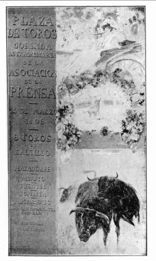 Cartel de la Corrida de la Prensa de 1905. Foto Archivo Fundación Mariano Benlliure