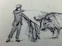 Mariano Benlliure, "Machaquito entrando a matar", Lorca 6 de enero de 1908. Archivo Casa-Museo Benlliure, Valencia