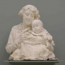 Mariano Benlliure, "Lucrecia Arana con su hijo José Luis Mariano", 1898, escayola. Museo de la Real Academia de Bellas Artes de San Fernando. Foto AFMB