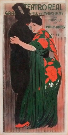José Benlliure Ortiz (Peppino), Cartel para el baile de máscaras del Círculo de Bellas Artes, 1913. Casa-Museo Benlliure, Ayuntamiento de Valencia