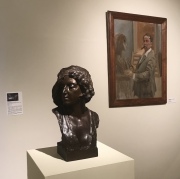 Autorretrato de Mariano Benlliure y busto de Carmen Quevedo. Foto Archivo Fundación Mariano Benlliure.